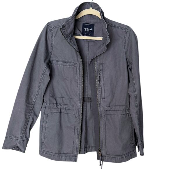 Madewell Utility Jacket Women’s Small Gray Zip Front 100% Cotton Field Jacket - Picture 3 of 6
